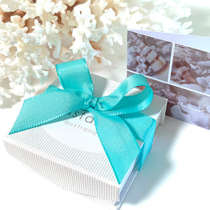 Coastalstyle Australia gift box with card and blue ribbon